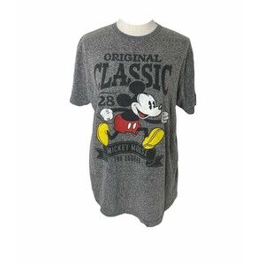 Disney Women’s Shirt Grey Mickey Mouse Classic Graphic Crewneck Size Large